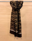 Coffee Brown Mulberry Silk Odisha Ikat Stole
