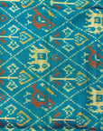 Teal Mulberry Silk Pochampally Ikat Dupatta
