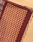Maroon & Yellow Mulberry Silk Pochampally Ikat Saree