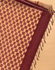 Mint Green & Maroon Mulberry Silk Pochampally Ikat Saree