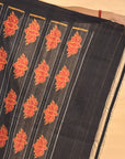 Golden & Black Mulberry Silk Odisha Ikat Saree