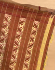 Rust Orange & White Mulberry Silk Pochampally Ikat Saree