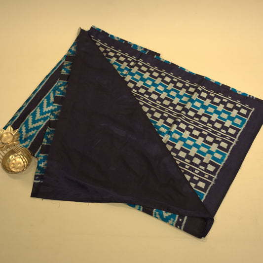 Bibhu Mohapatra Blue Mulberry Silk Odisha Geometric Ikat Saree