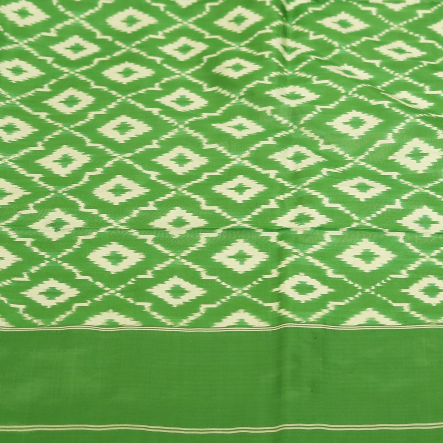 Purple & Green Mulberry Silk Pochampally Ikat Saree