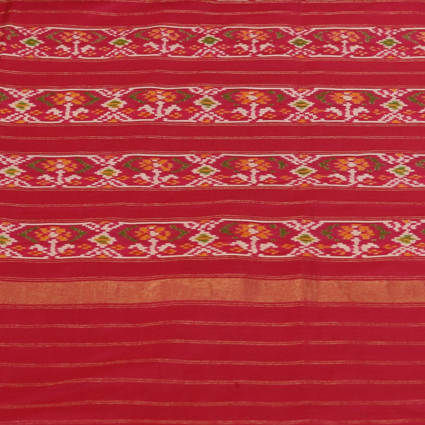 Purple & Rani Pink Mulberry Silk Pochampally Ikat Saree
