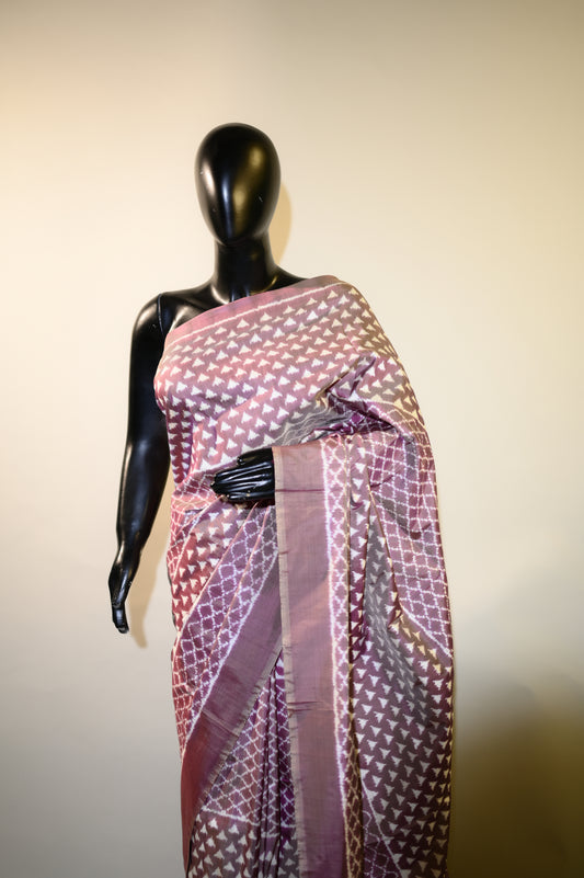 Bibhu Mohapatra Purple Mulberry Silk Pochampally Ikat Saree