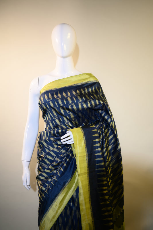 Bibhu Mohapatra Blue & Green Mulberry Silk Odisha Ikat Saree