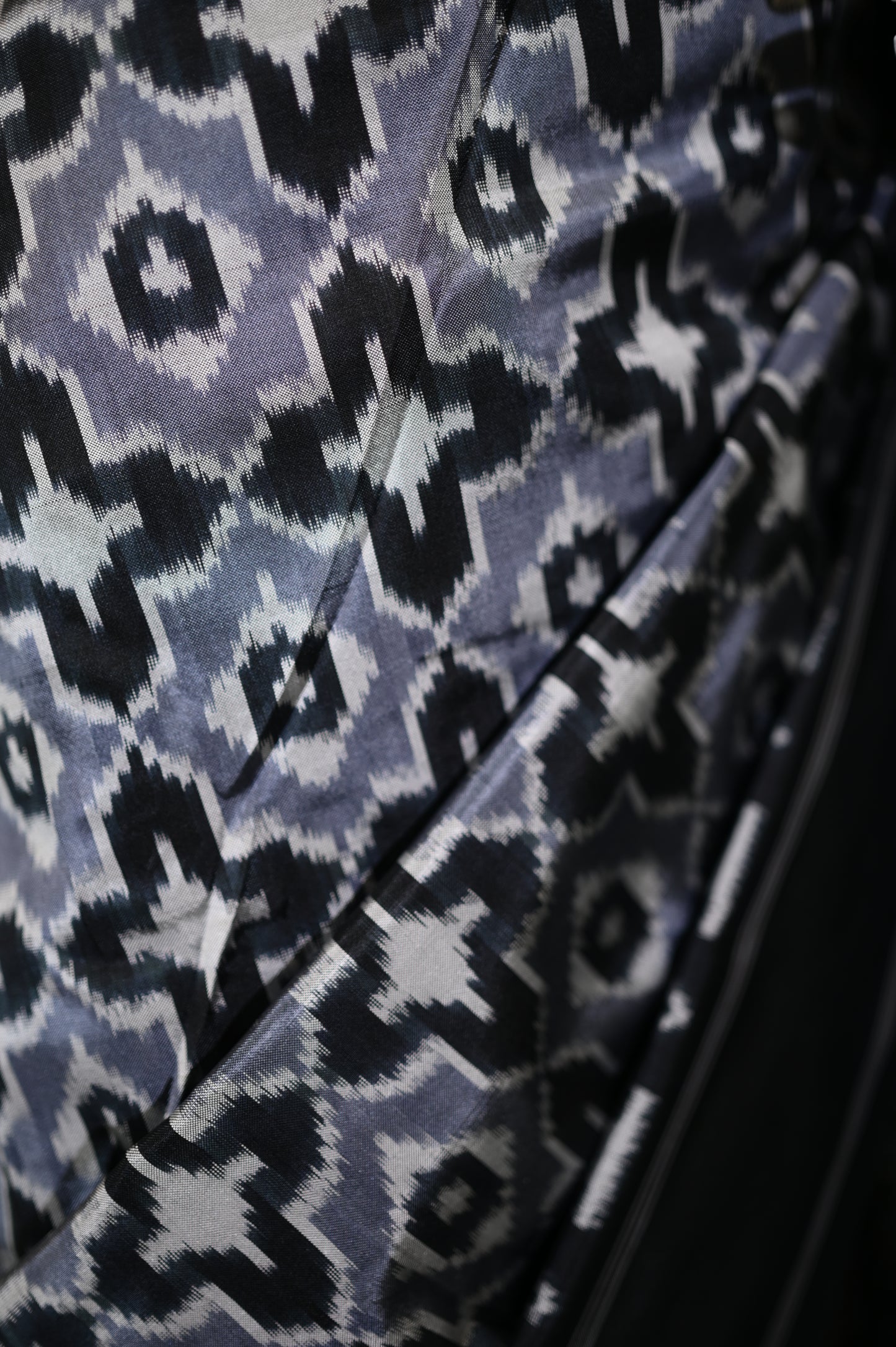 Grey & Navy Blue Mulberry Silk Pochampally Ikat Saree