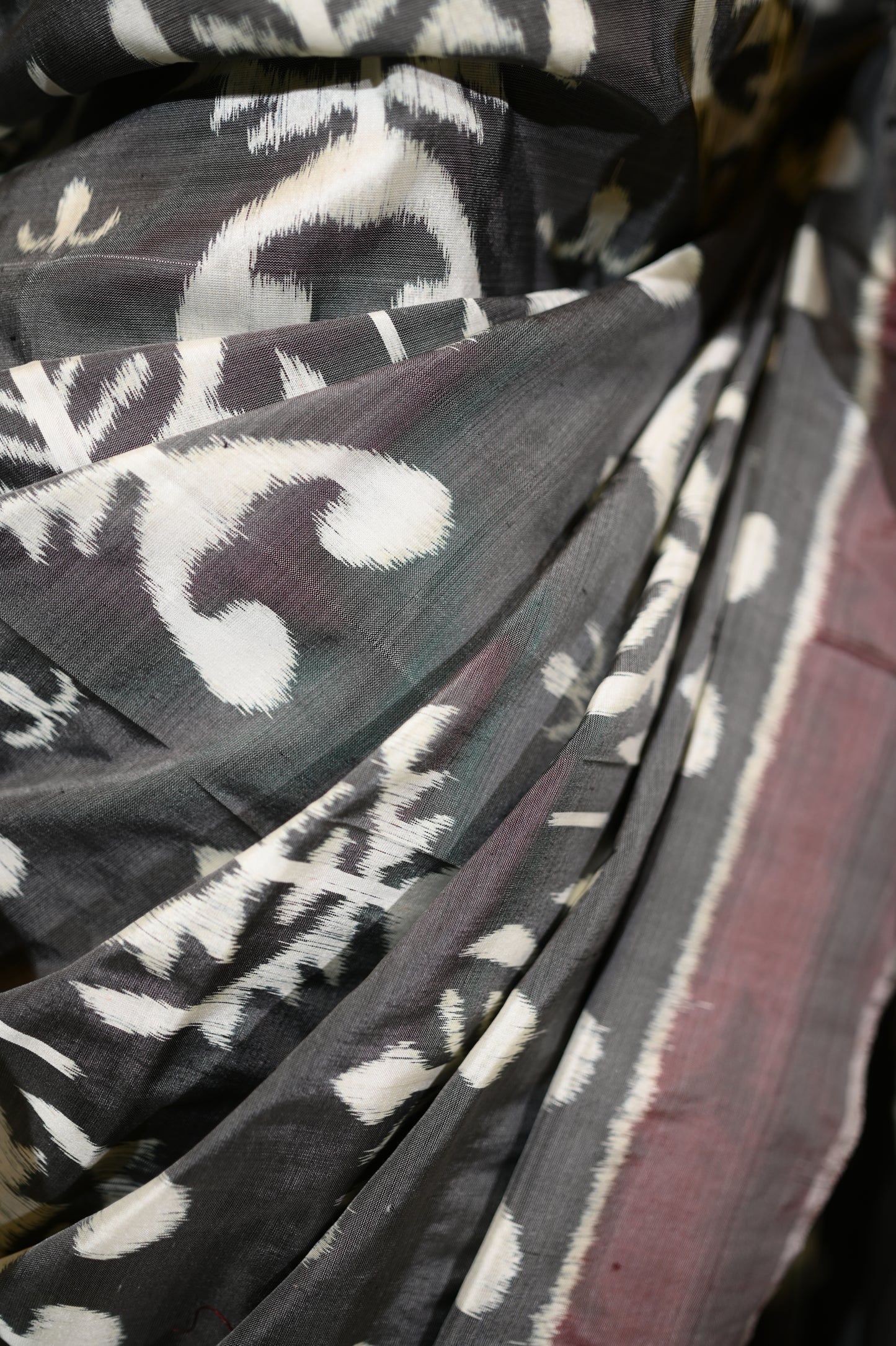 Greyish Purple Mulberry Silk Odisha Ikat Sarees