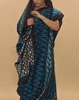 Bibhu Mohapatra Blue & Silver Mulberry Silk Odisha Ikat Saree