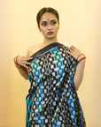 Bibhu Mohapatra Dual Shade Blue & Silver Mulberry Silk Odisha Ikat Saree