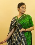 Bibhu Mohapatra Green & Black Mulberry Silk Odisha Ikat Saree