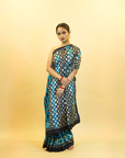 Bibhu Mohapatra Dual Shade Blue & Silver Mulberry Silk Odisha Ikat Saree