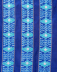Ikatan Blue Mulberry Silk Pochampally Floral Ikat Saree Ikatan