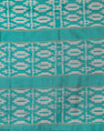 Ikatan Sea Green & Silver Mulberry Silk Pochampally Ikat Saree Ikatan