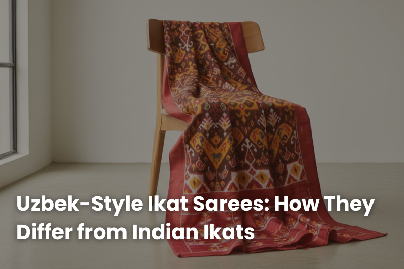 Uzbek-Style Ikat Sarees: How They Differ from Indian Ikats