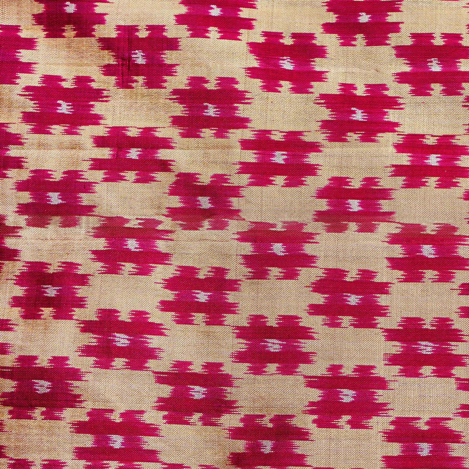 Bibhu Mohapatra Grey & Red Mulberry Silk Pochampally Ikat Saree Ikatan