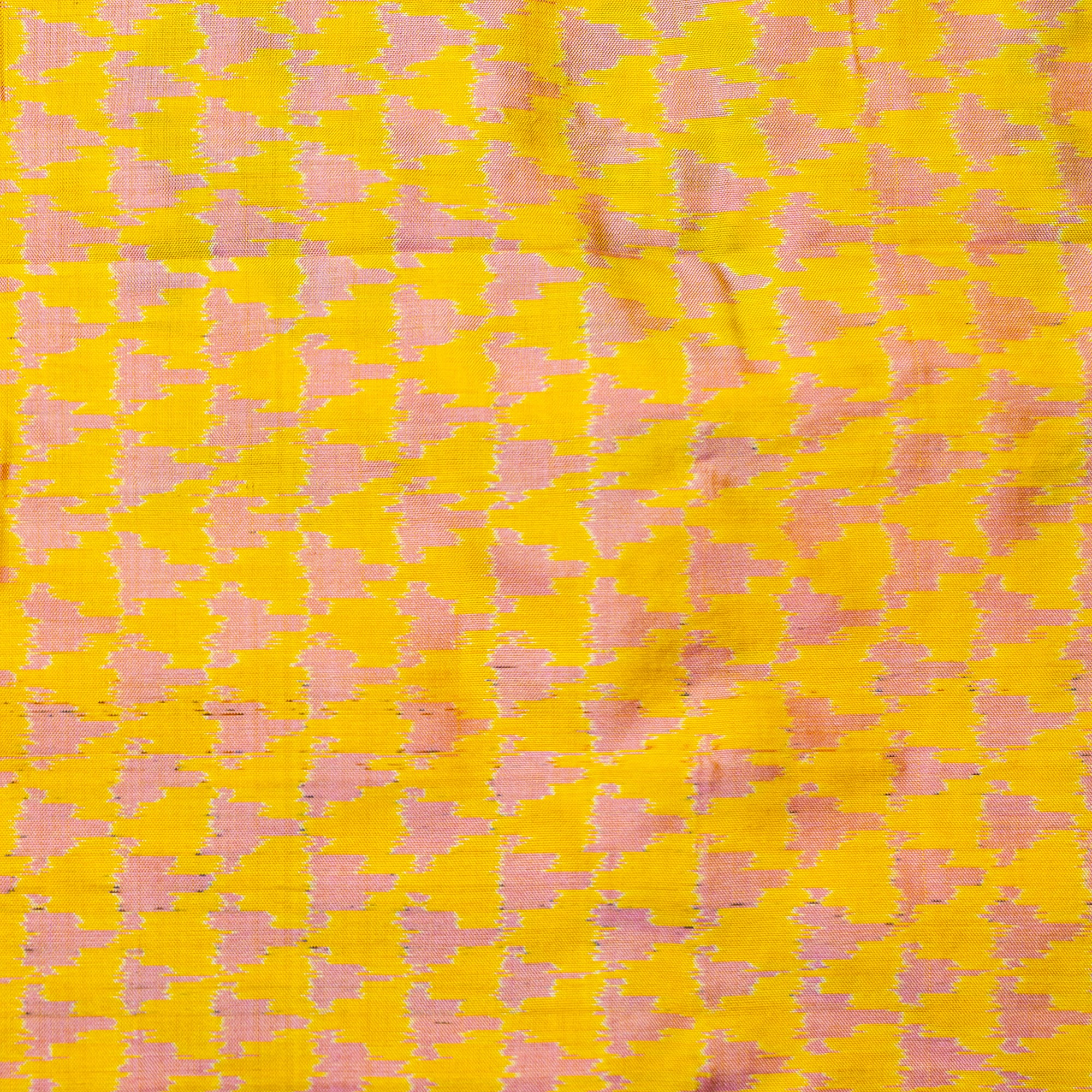 Bibhu Mohapatra Yellow Mulberry Silk Pochampally Ikat Saree Ikatan