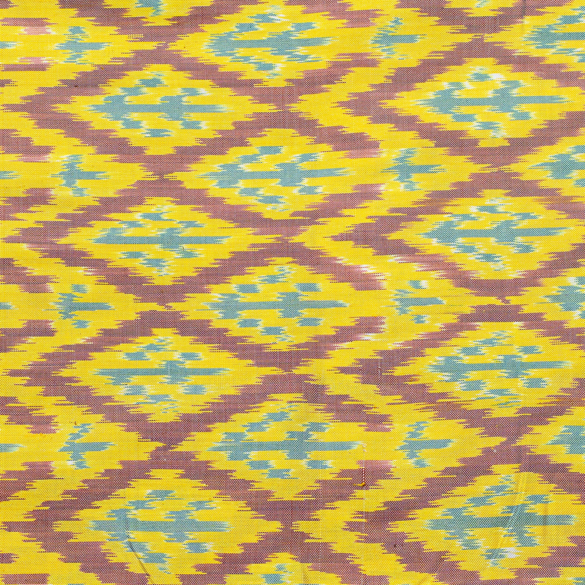 Bibhu Mohapatra Yellow & Brown Mulberry Silk Pochampally Ikat Saree Ikatan