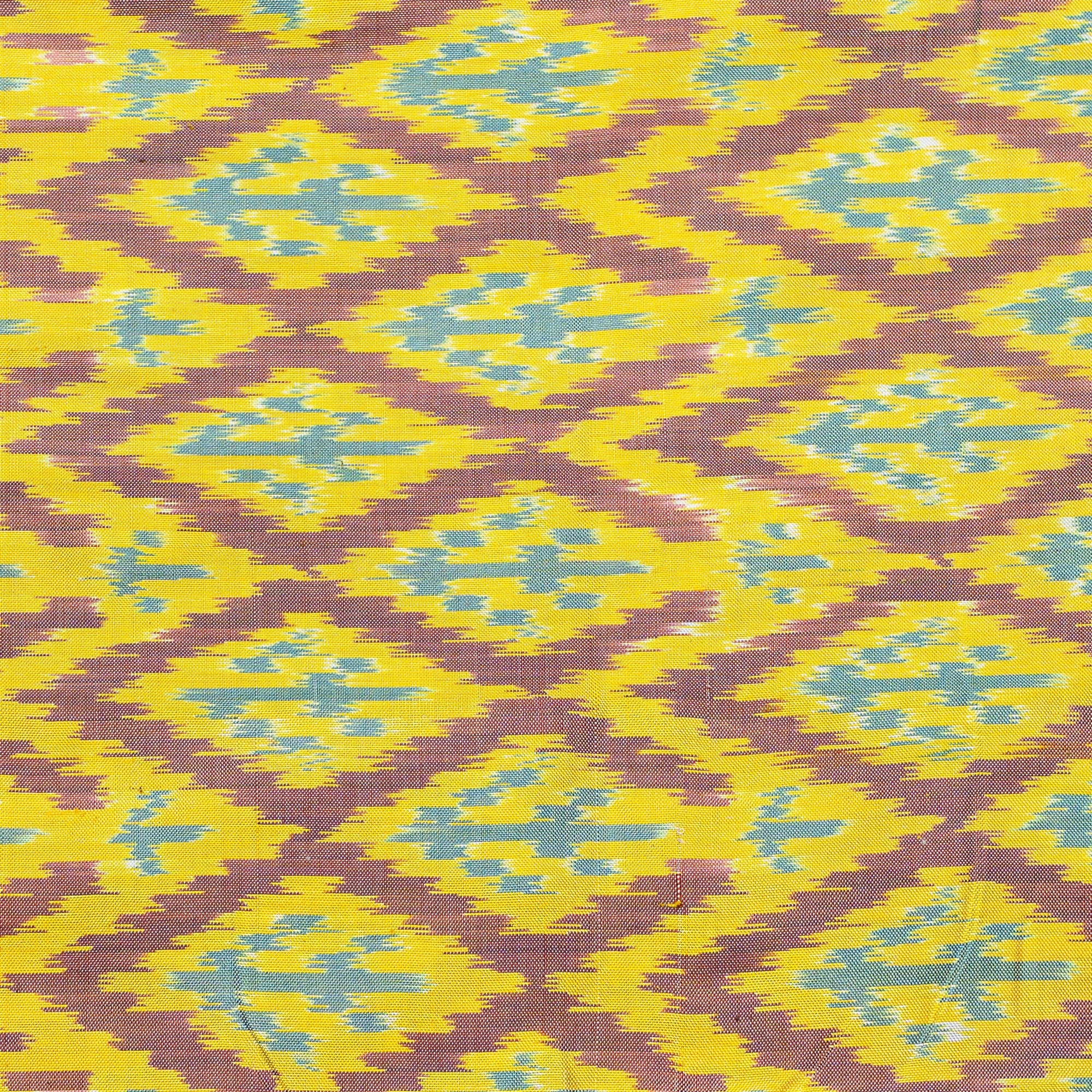 Bibhu Mohapatra Yellow &amp; Brown Mulberry Silk Pochampally Ikat Saree Ikatan
