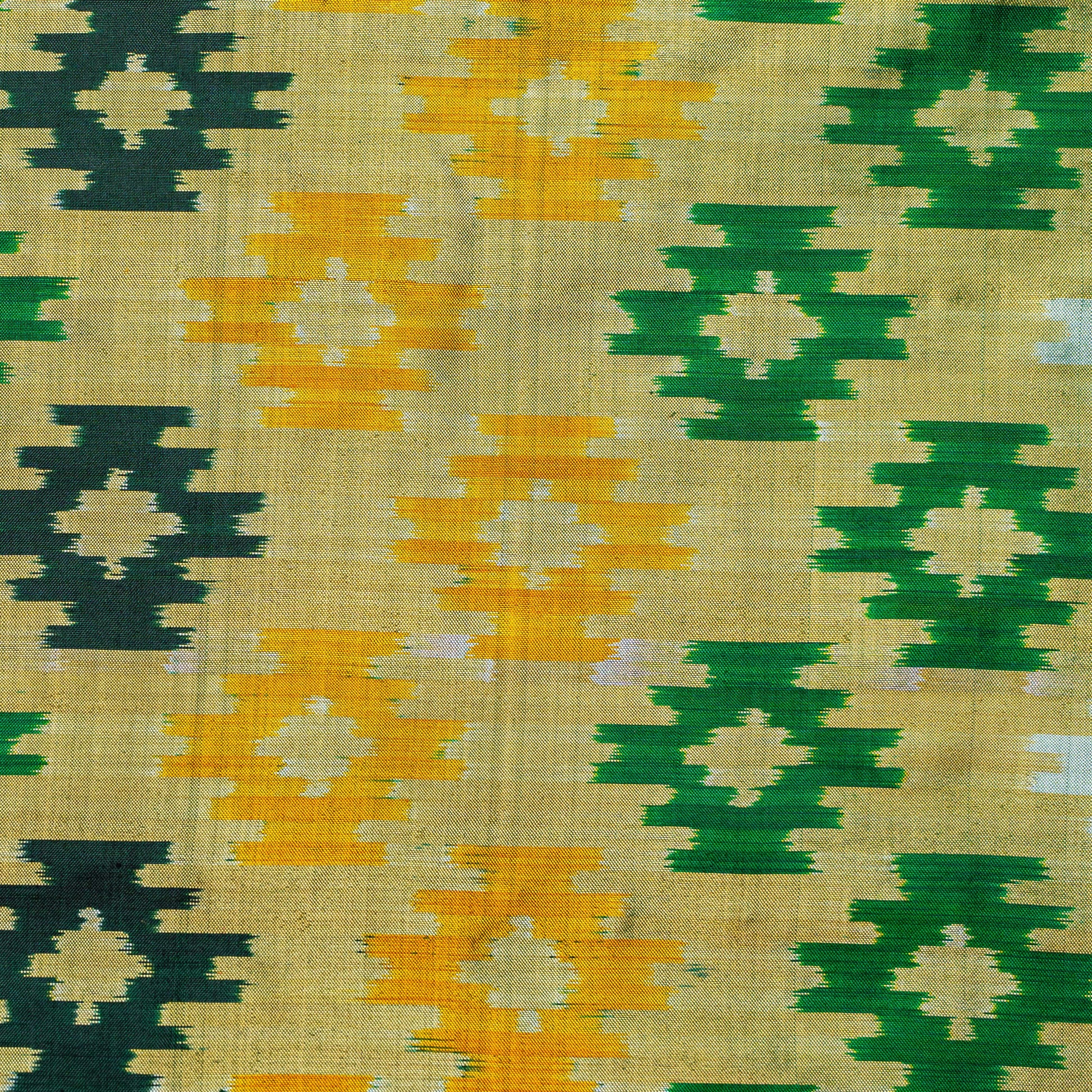 Bibhu Mohapatra Green & Yellow Mulberry Silk Pochampally Ikat Saree Ikatan