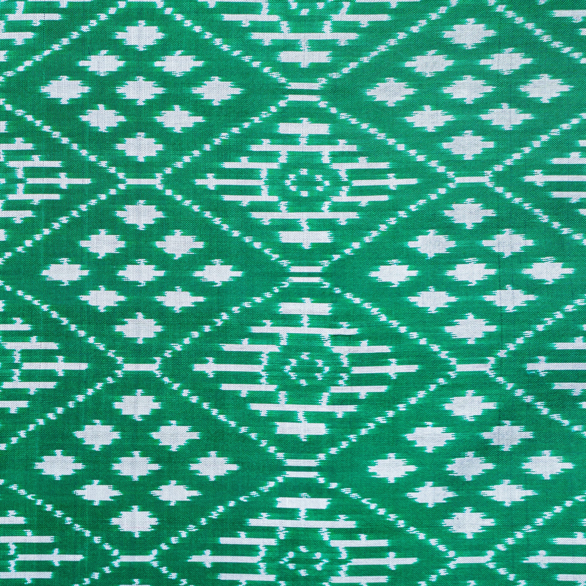 Ikatan Forest Green Mulberry Silk Odisha Ikat Saree Ikatan