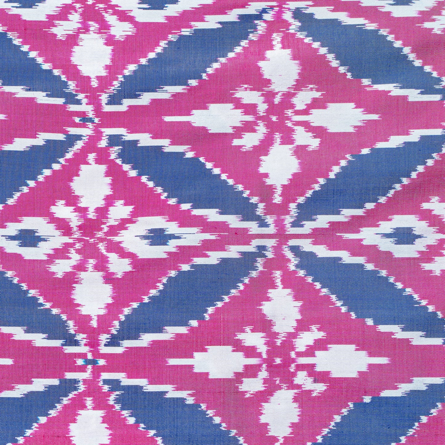Ikatan Navy Blue & Pink Mulberry Silk Pochampally Ikat Saree Ikatan