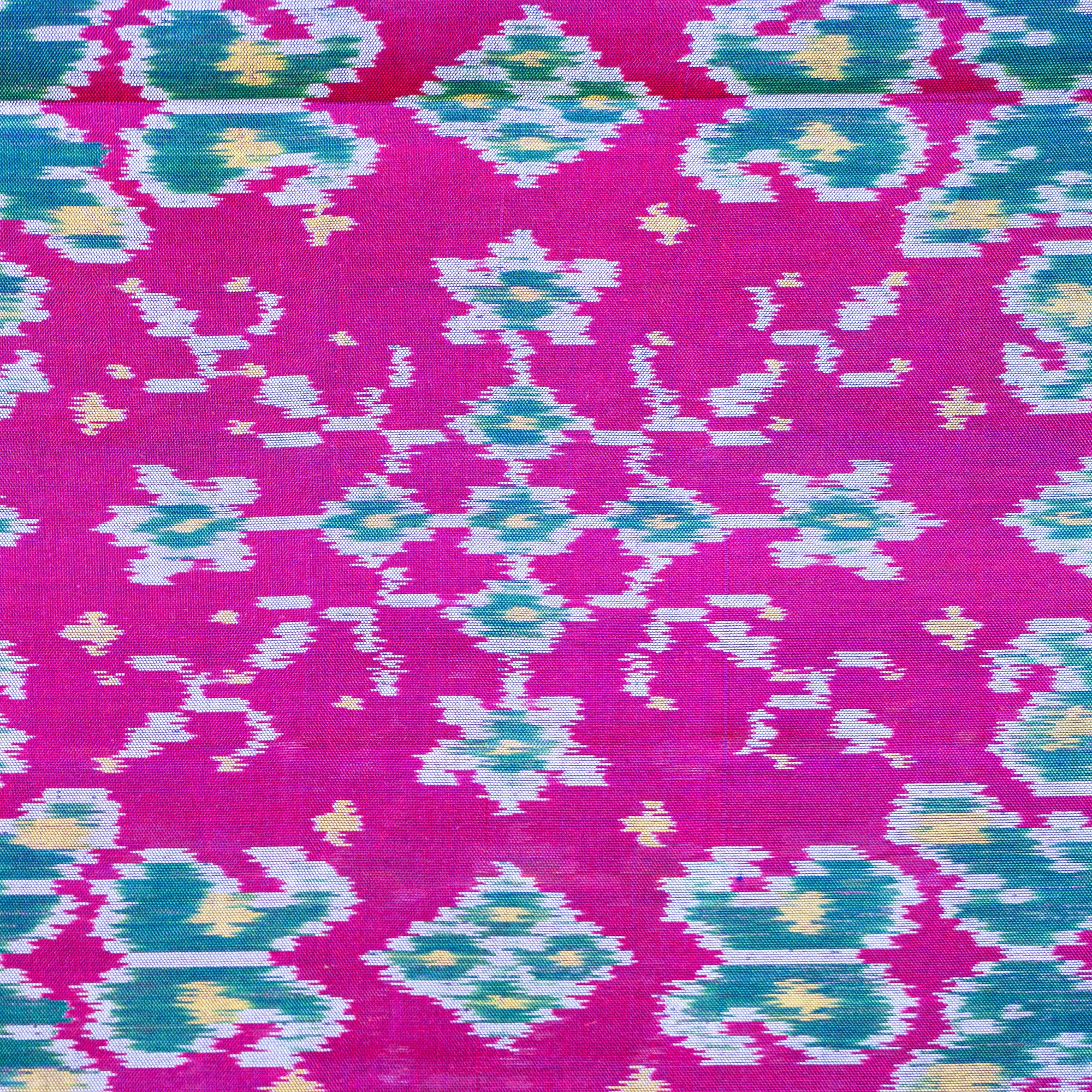 Ikatan Dark Purple Mulberry Silk Patola Ikat Saree Ikatan