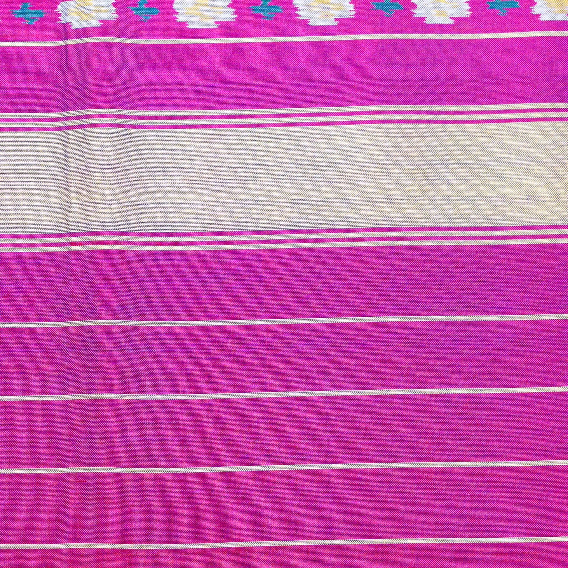 Ikatan Dark Purple Mulberry Silk Patola Ikat Saree Ikatan
