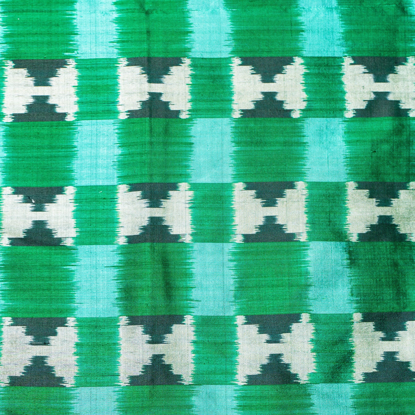 Ikatan Green Mulberry Silk Pochampally Ikat Saree Ikatan