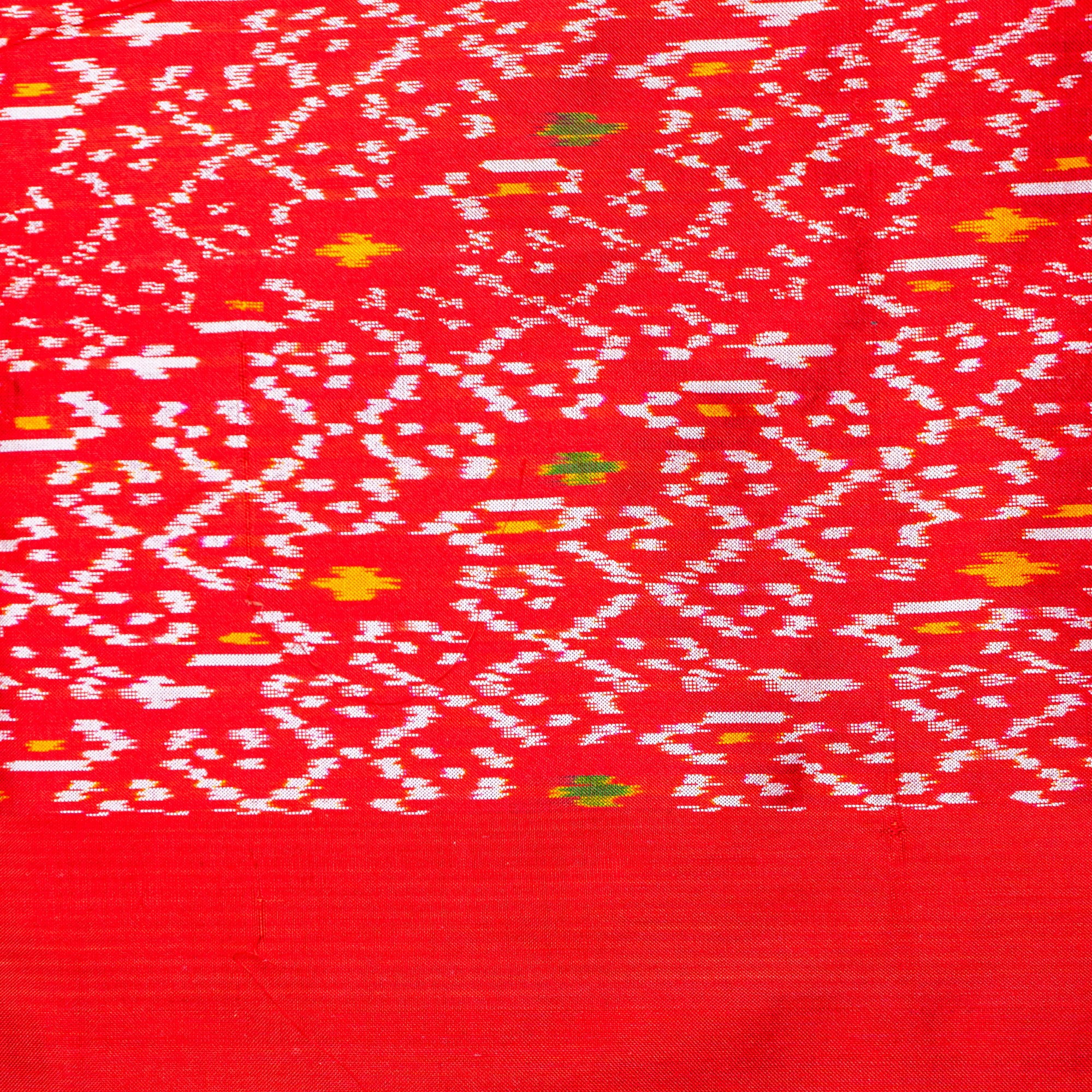 Ikatan Violet &amp; Red Mulberry Silk Odisha Ikat Saree Ikatan