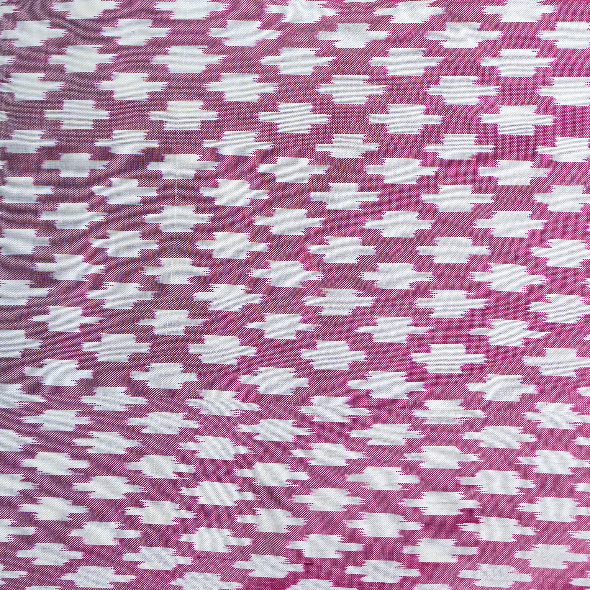 Ikatan Mauve &amp; Pink Mulberry Silk Pochampally Ikat Saree Ikatan