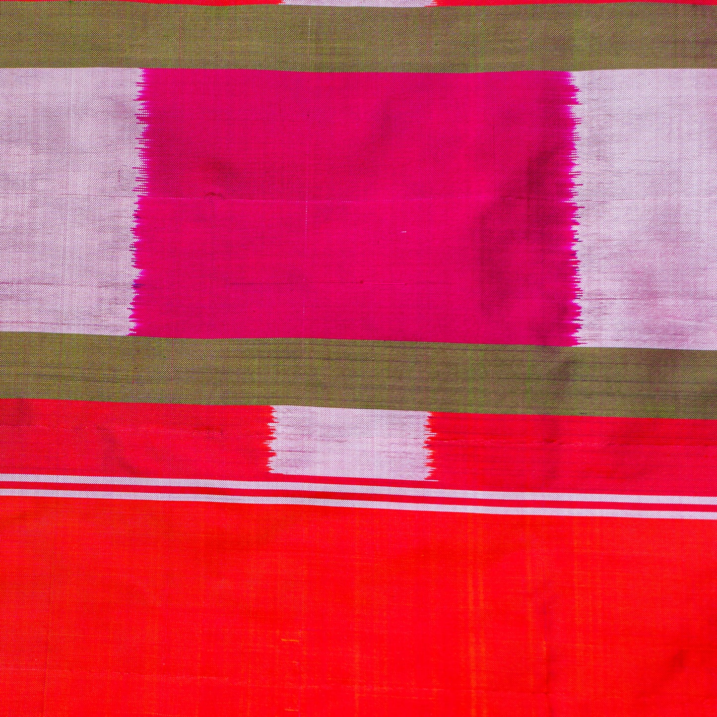 Ikatan Mauve & Pink Mulberry Silk Pochampally Ikat Saree Ikatan