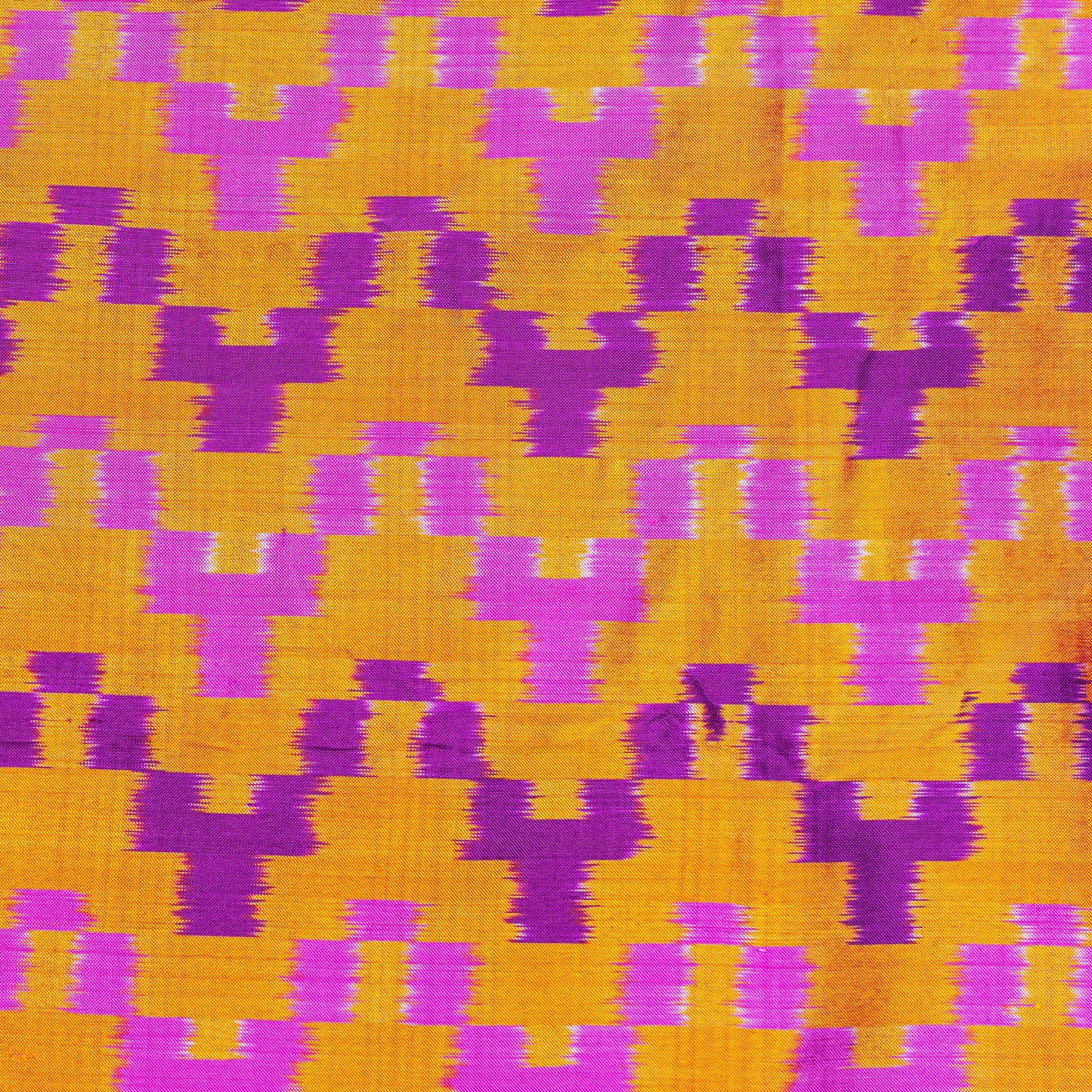 Ikatan Orange & Purple Mulberry Silk Pochampally Ikat Saree Ikatan