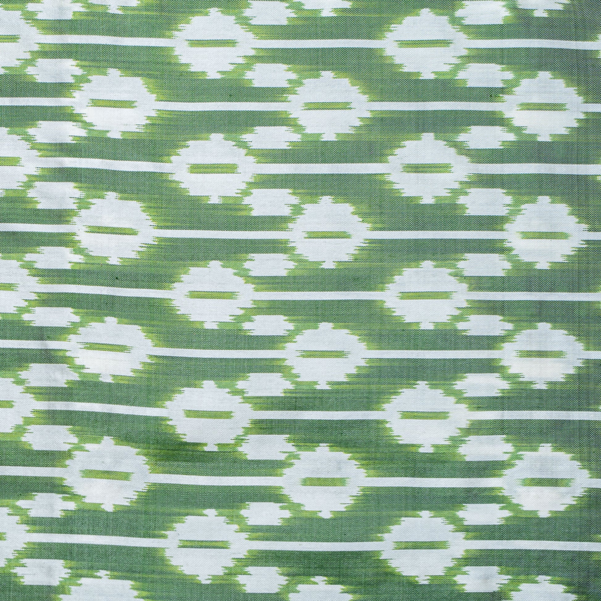 Ikatan Sage Green & Dark Pink Mulberry Silk Pochampally Ikat Saree Ikatan