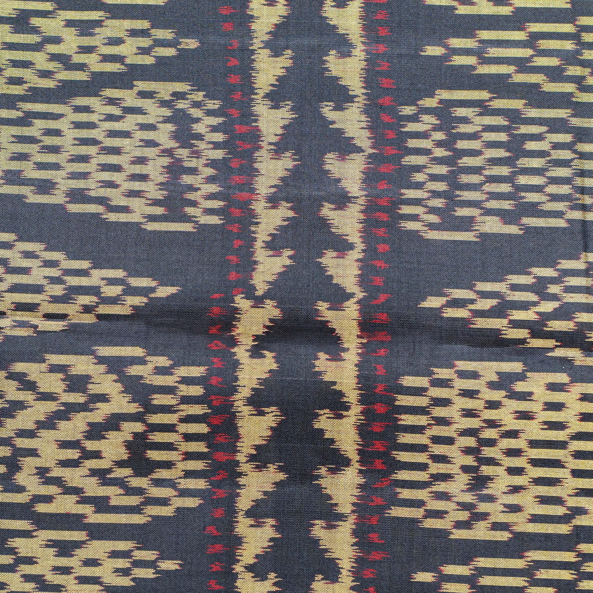 Poonam Bhagat Black & Maroon Mulberry Silk Gujarat Ikat Saree Ikatan