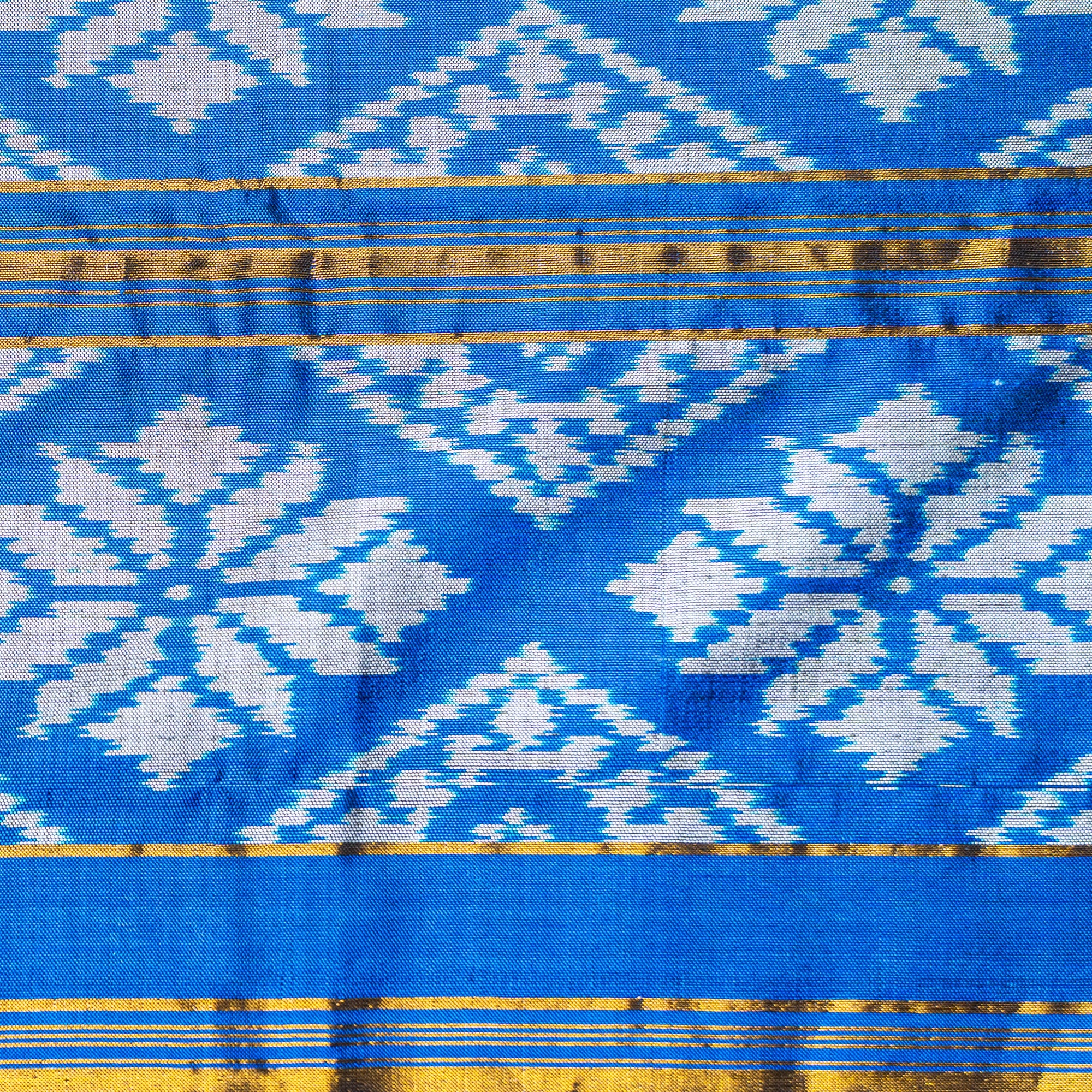 Ikatan Electric Blue Mulberry Silk Odisha Ikat Saree Ikatan