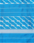 Ikatan Ice Blue & White Mulberry Silk Ikat Saree Ikatan