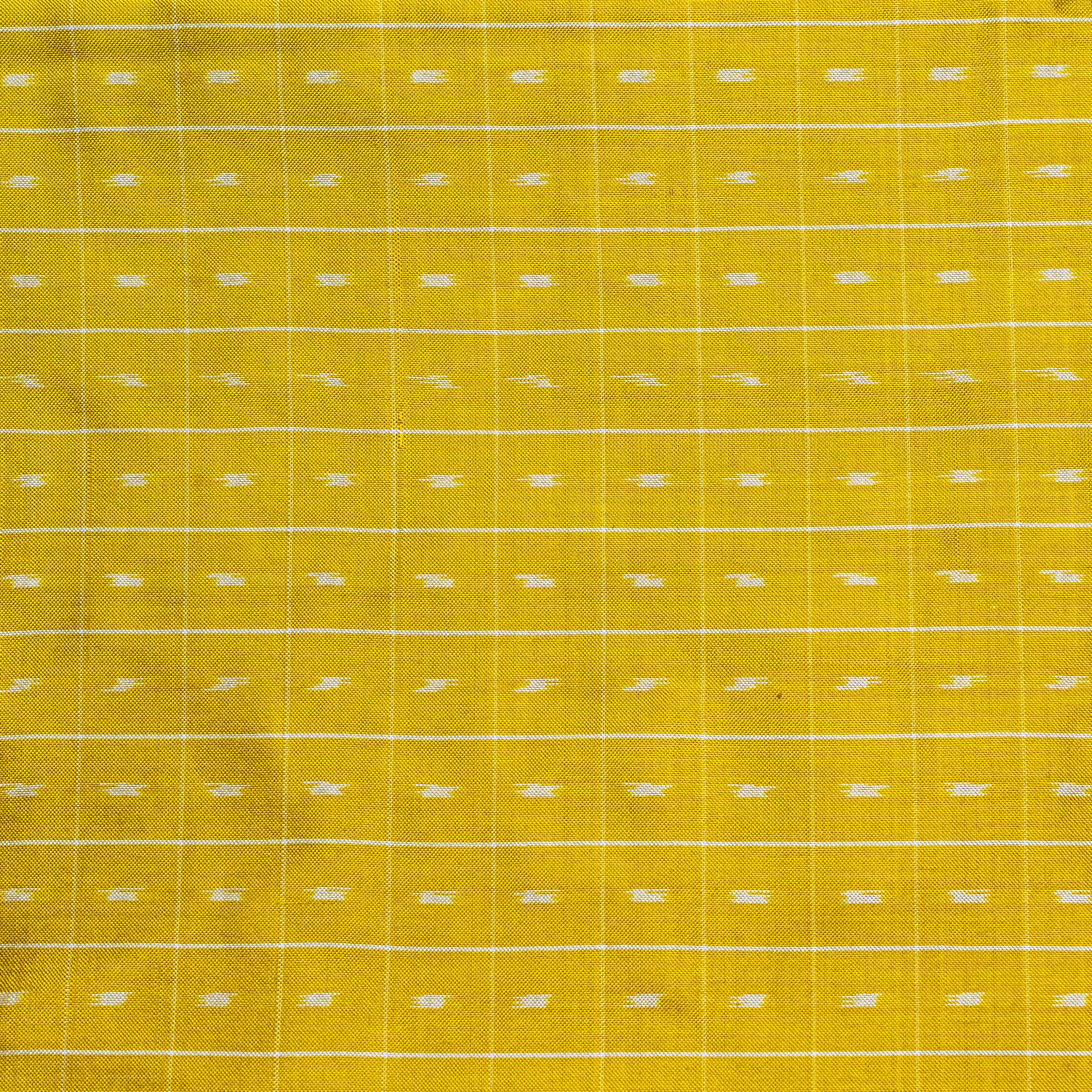Ikatan Yellow & Orange Mulberry Silk Pochampally Ikat Saree Ikatan