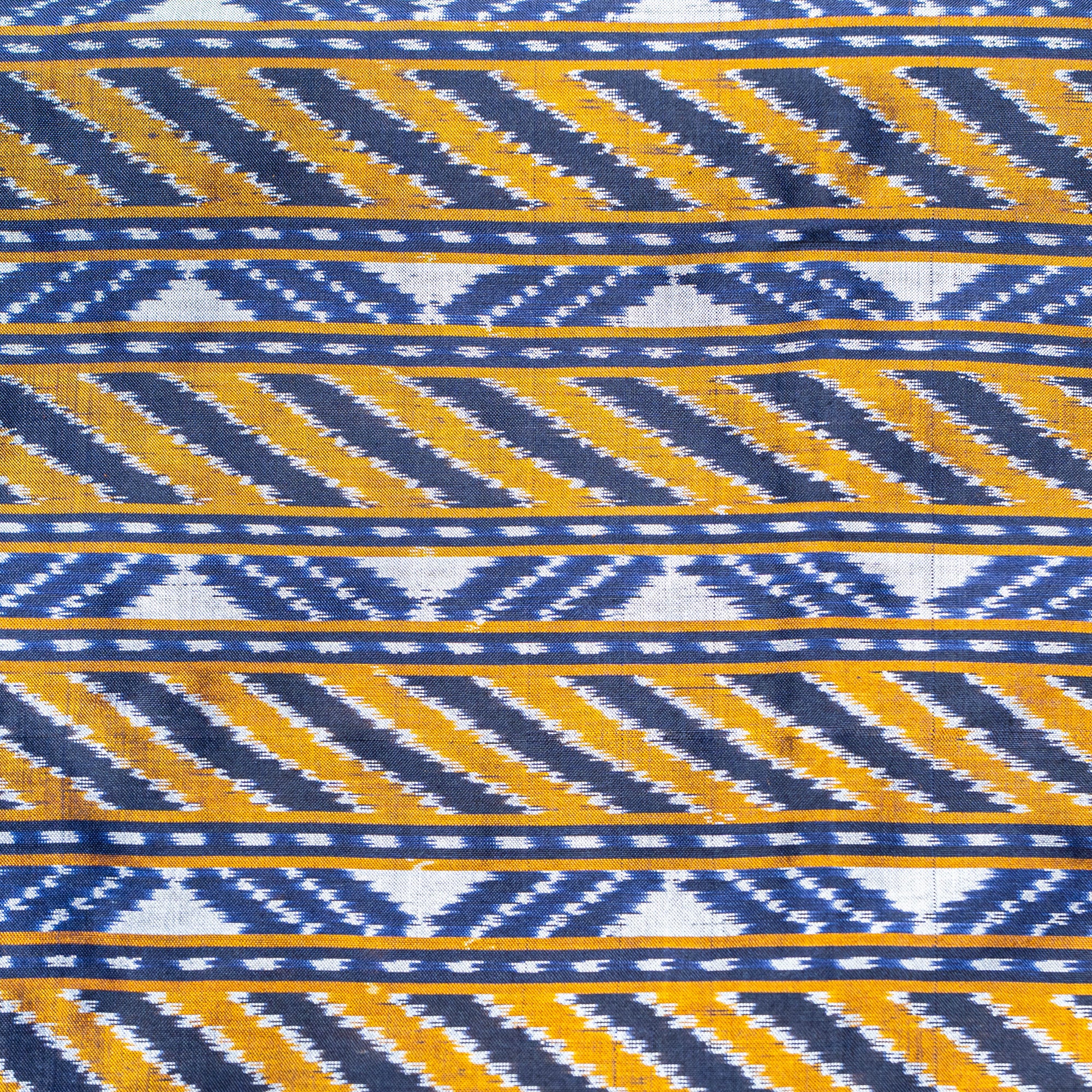 Ikatan Brown & Yellow Mulberry Silk Saree Ikatan