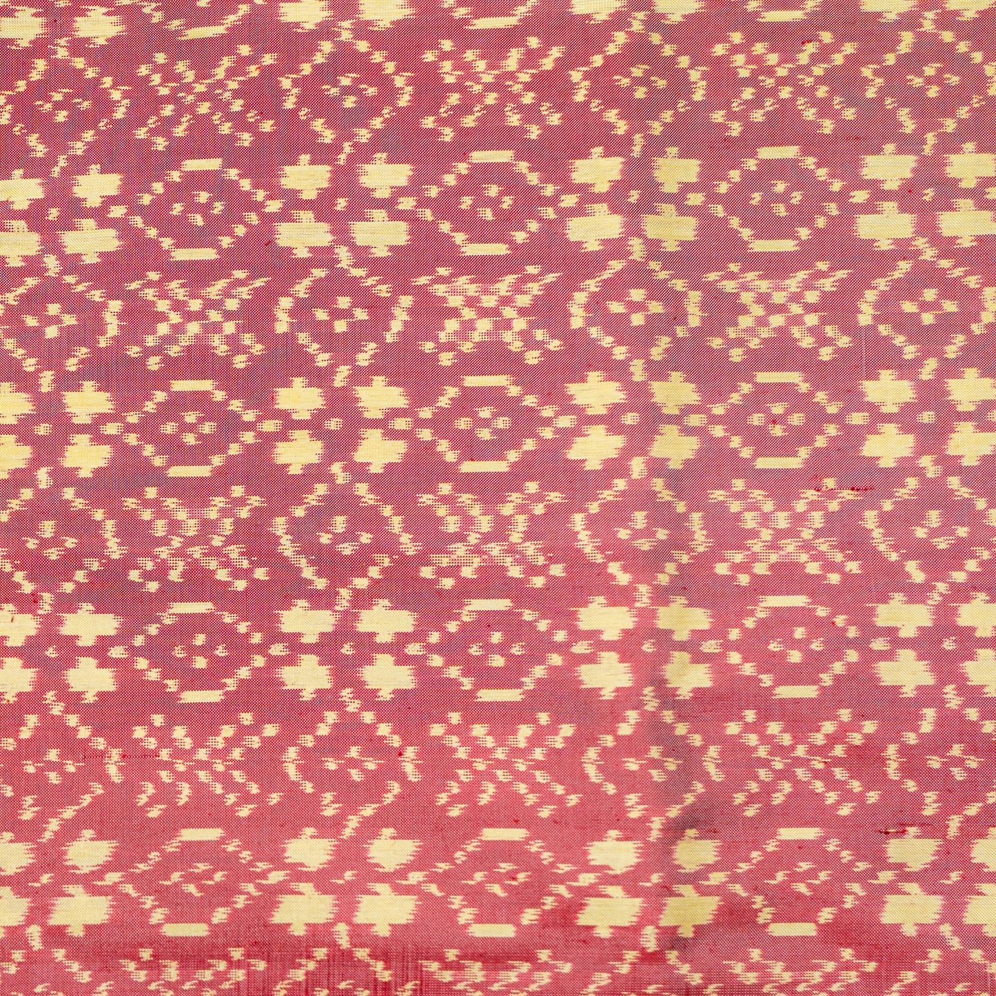 Ikatan Light Red & Yellow Mulberry Silk Odisha Ikat Saree Ikatan