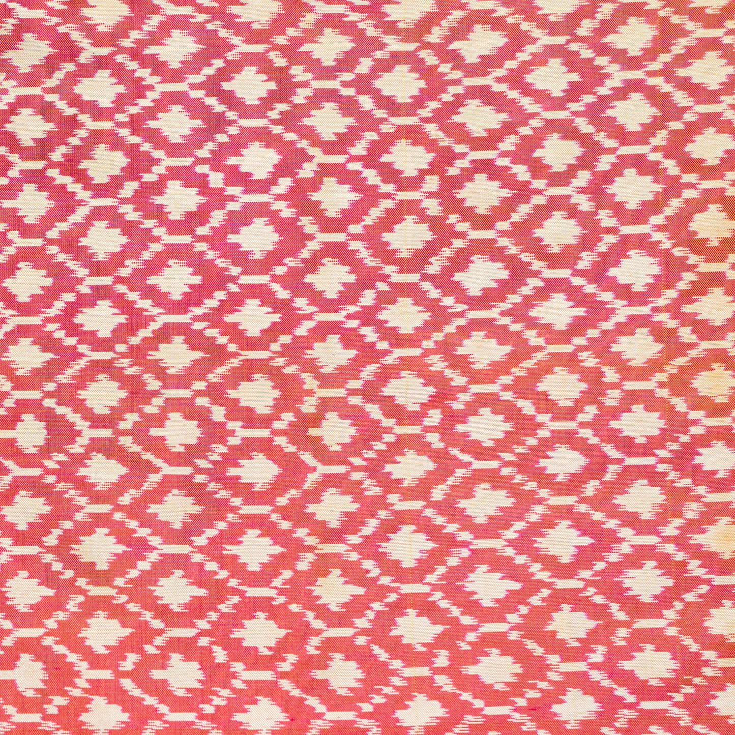 Ikatan Peach Mulberry Silk Odisha Ikat Saree Ikatan