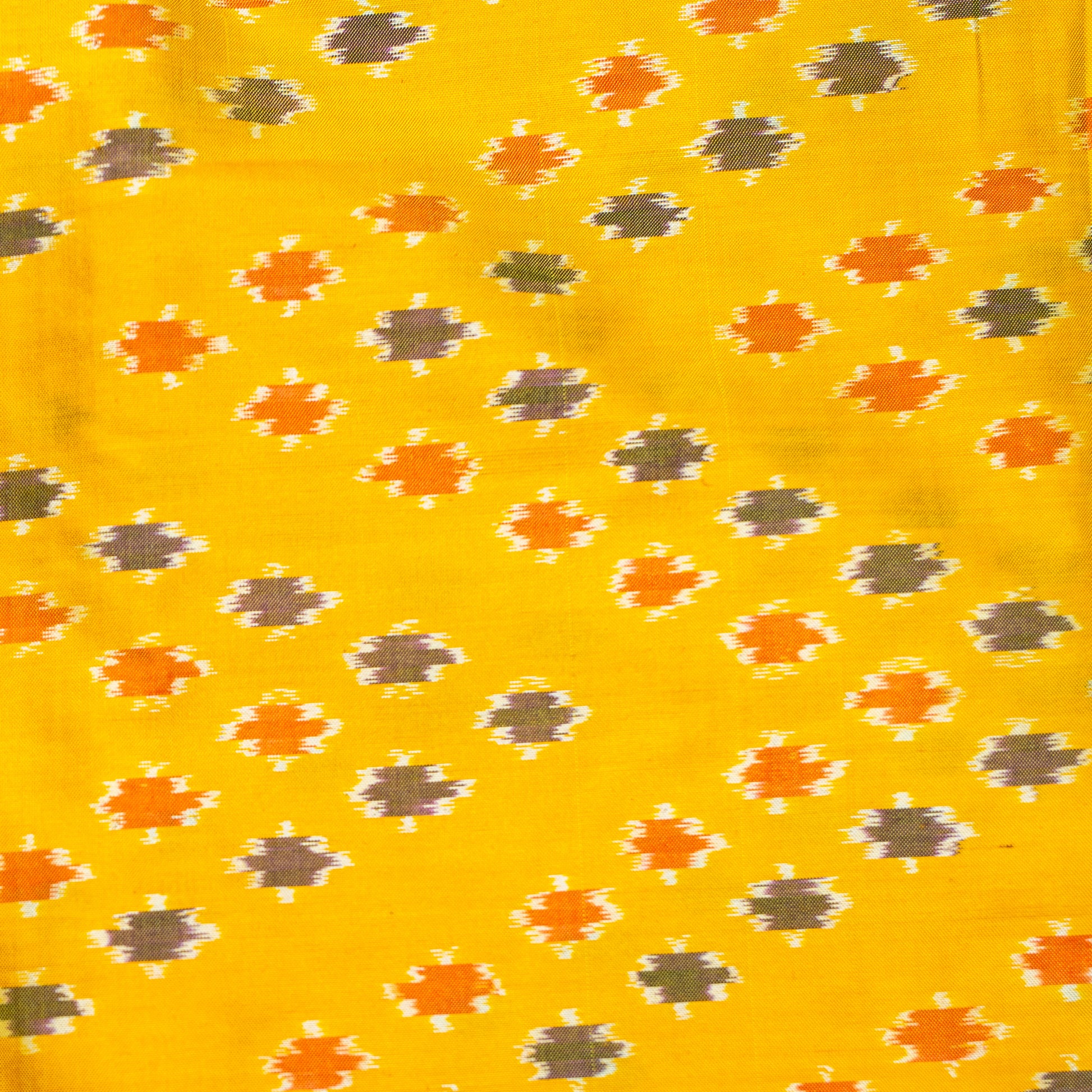 Ikatan Yellow & Purple Mulberry Silk Odisha Ikat Saree Ikatan