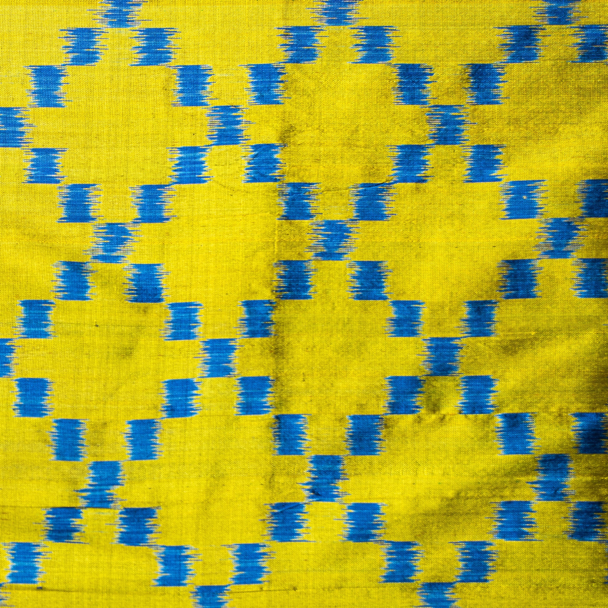 Ikatan Ice Blue & Yellow Mulberry Silk Odisha Ikat Saree Ikatan