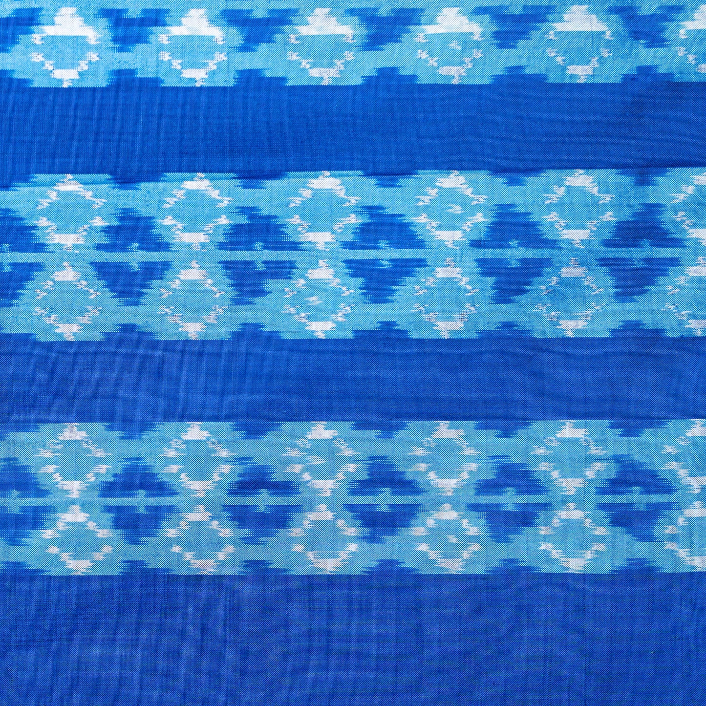 Ikatan Dual Blue Shade Mulberry Silk Pochampally Ikat Saree Ikatan