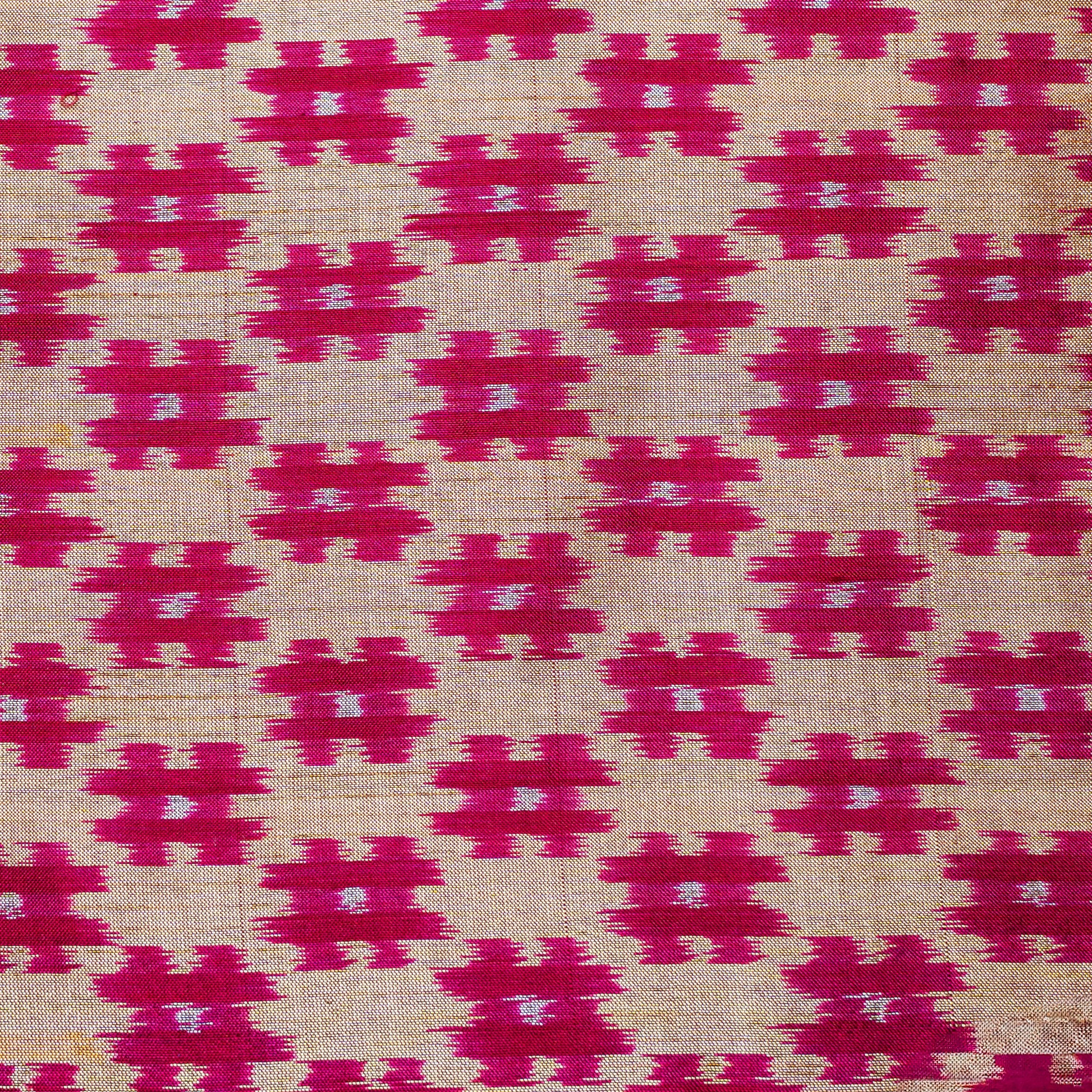 Bibhu Mohapatra Pink & Grey Mulberry Silk Pochampally Ikat Saree Ikatan