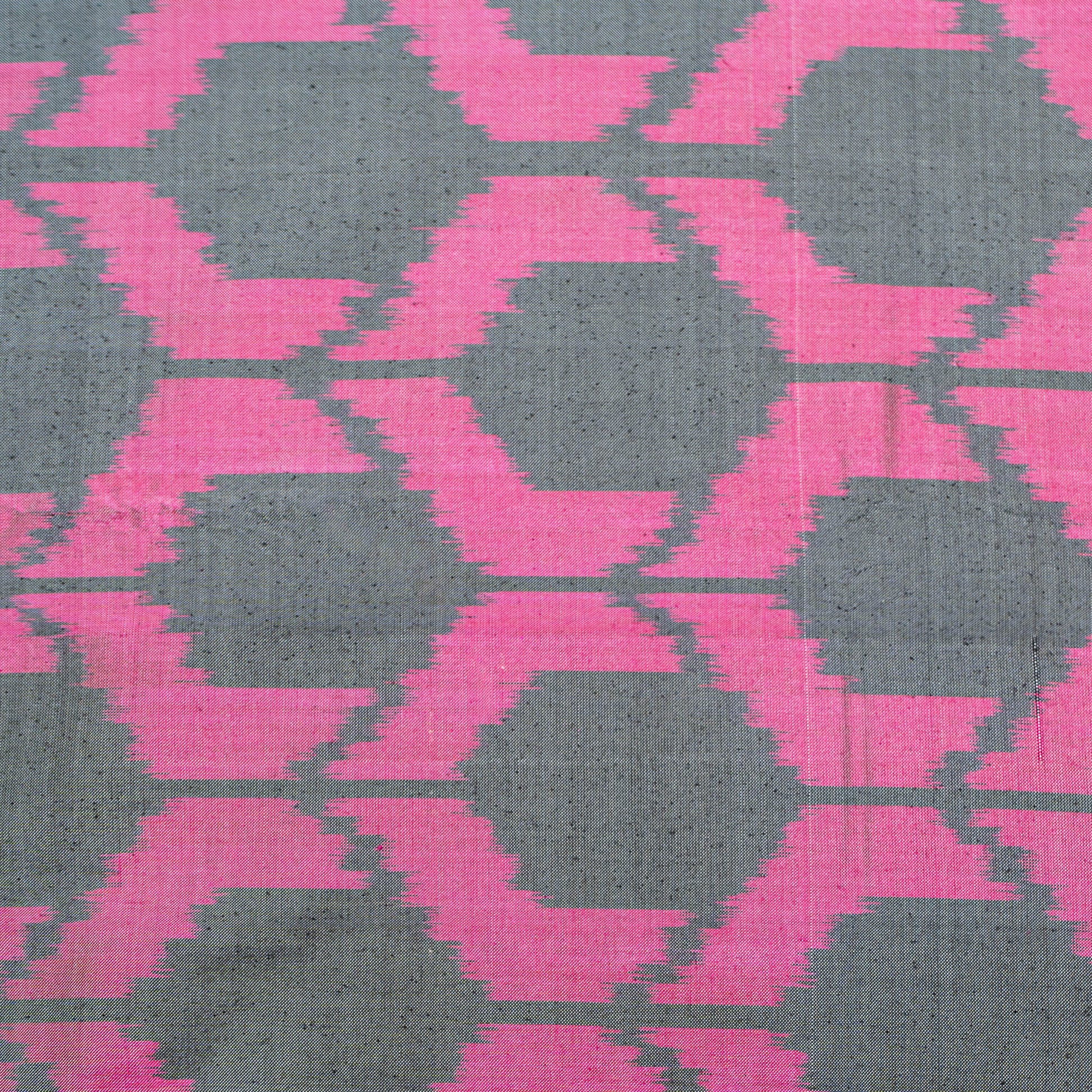 Bibhu Mohapatra Pink & Grey Mulberry Silk Pochampally Ikat Saree Ikatan