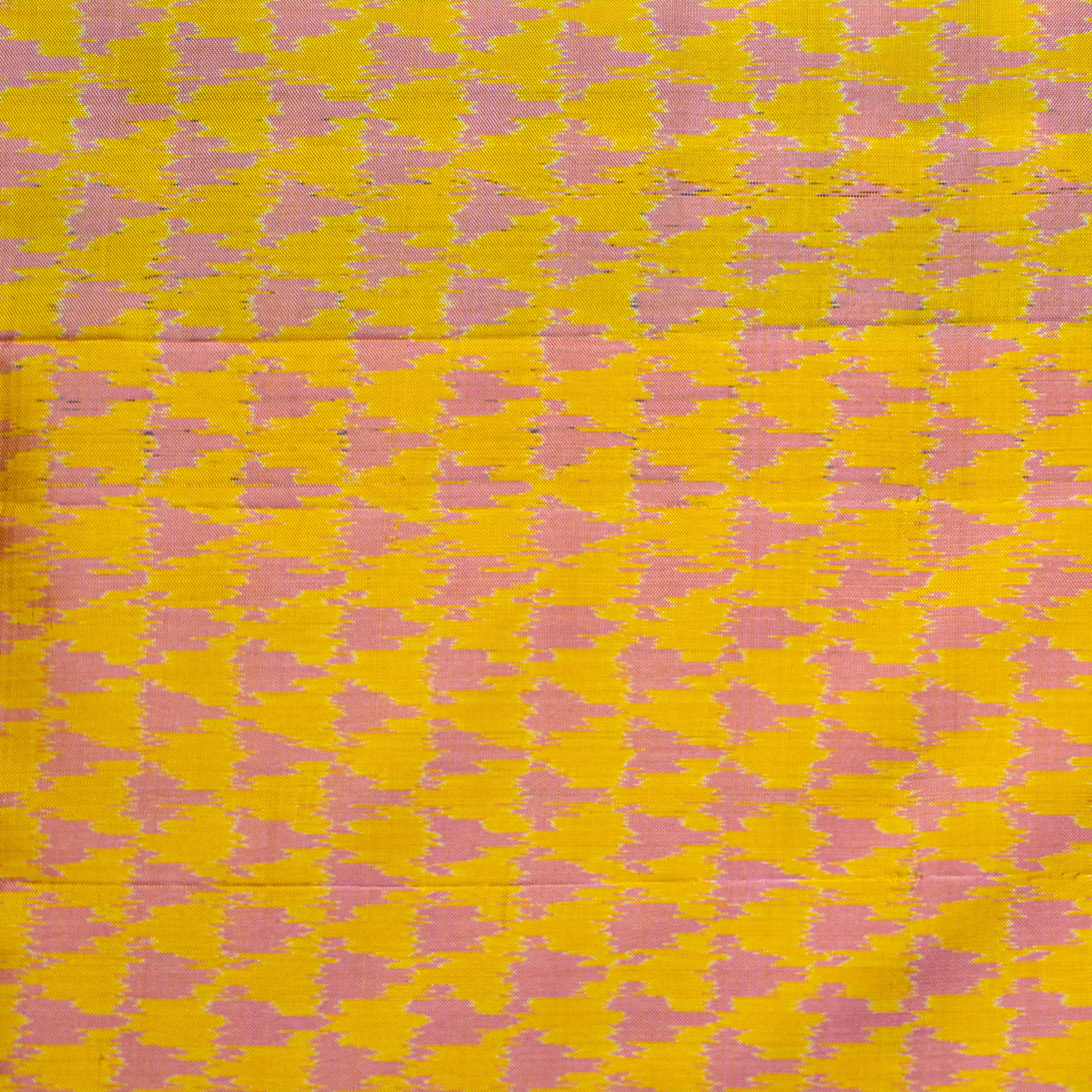 Bibhu Mohapatra Blue &amp; Yellow Mulberry Silk Pochampally Ikat Saree Ikatan