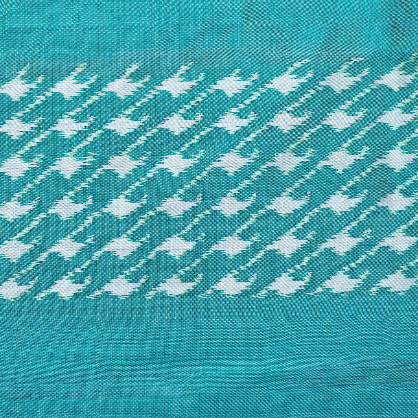 Bibhu Mohapatra Sea Green & White Mulberry Silk Pochampally Ikat Saree Ikatan