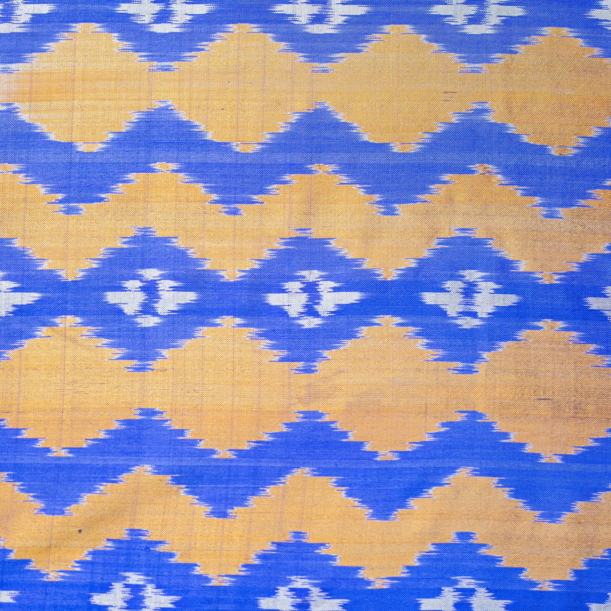 Bibhu Mohapatra Iris Purple &amp; Yellow Mulberry Silk Ikat Saree Ikatan